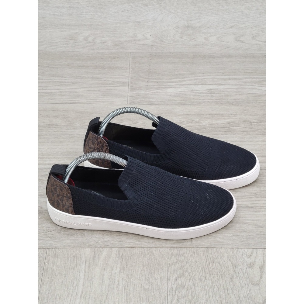 Michael Kors Juno Knit Slip‎ On Met SF Stretch Knit  Women's Size 8.5 M Monogram